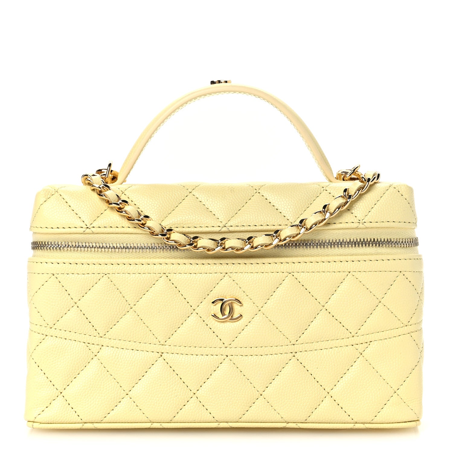 Chanel Caviar Quilted Trendy Handle Slim Vanity Light Yellow 1 of 11