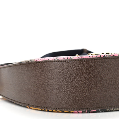 Gucci GG Supreme Monogram Bengal Web Medium Padlock Messenger Shoulder Bag Beige Pink 9 of 10