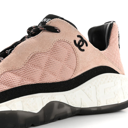 Chanel Mesh Suede Calfskin Quilted Sneakers 40 Pink Beige 12 of 15