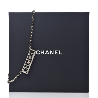 Chanel Crystal Chain Short Logo Necklace Gold 6 of 6