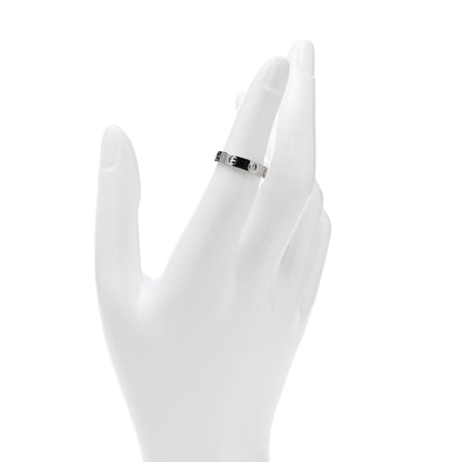 Cartier 18K White Gold Diamond 4mm LOVE Wedding Band Ring 50 5.25 2 of 6