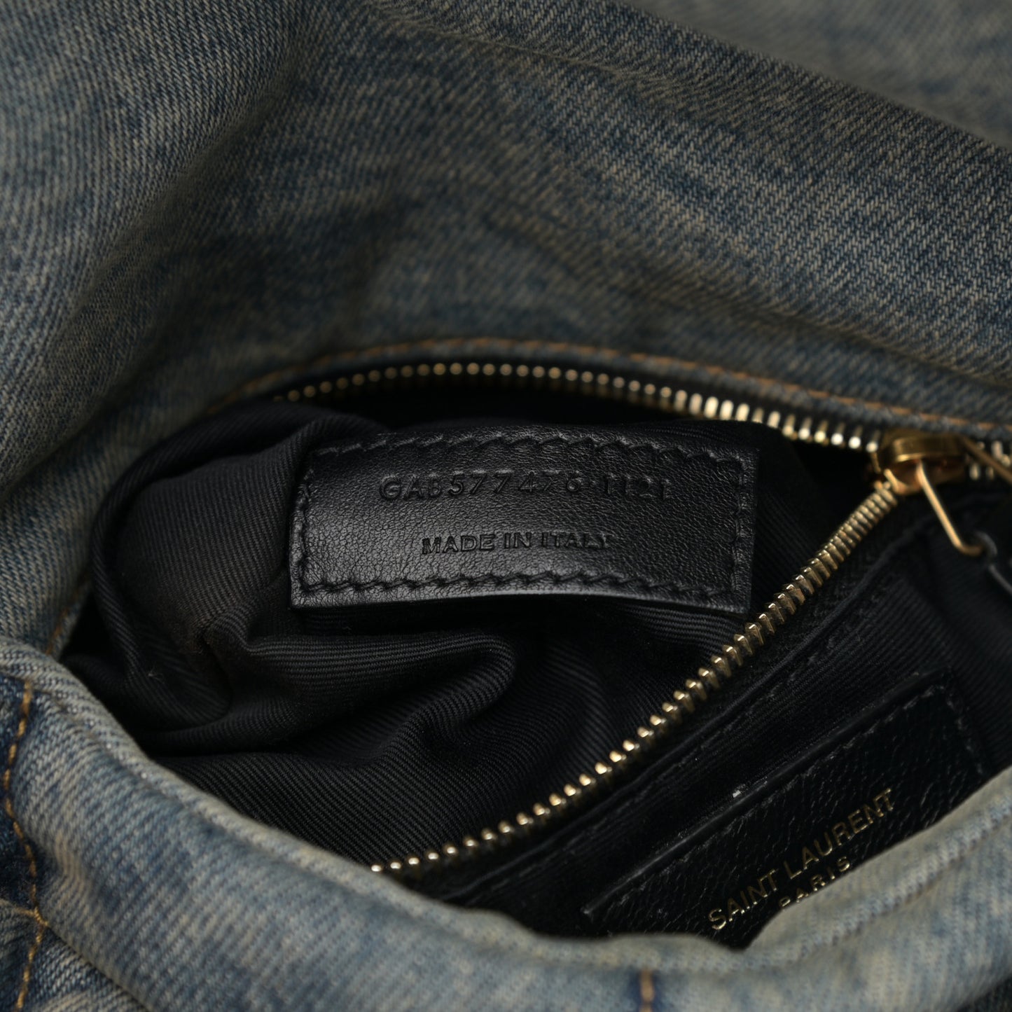 Denim Quilted Small Loulou Puffer Monogram Chain Satchel Blue Cinnamon