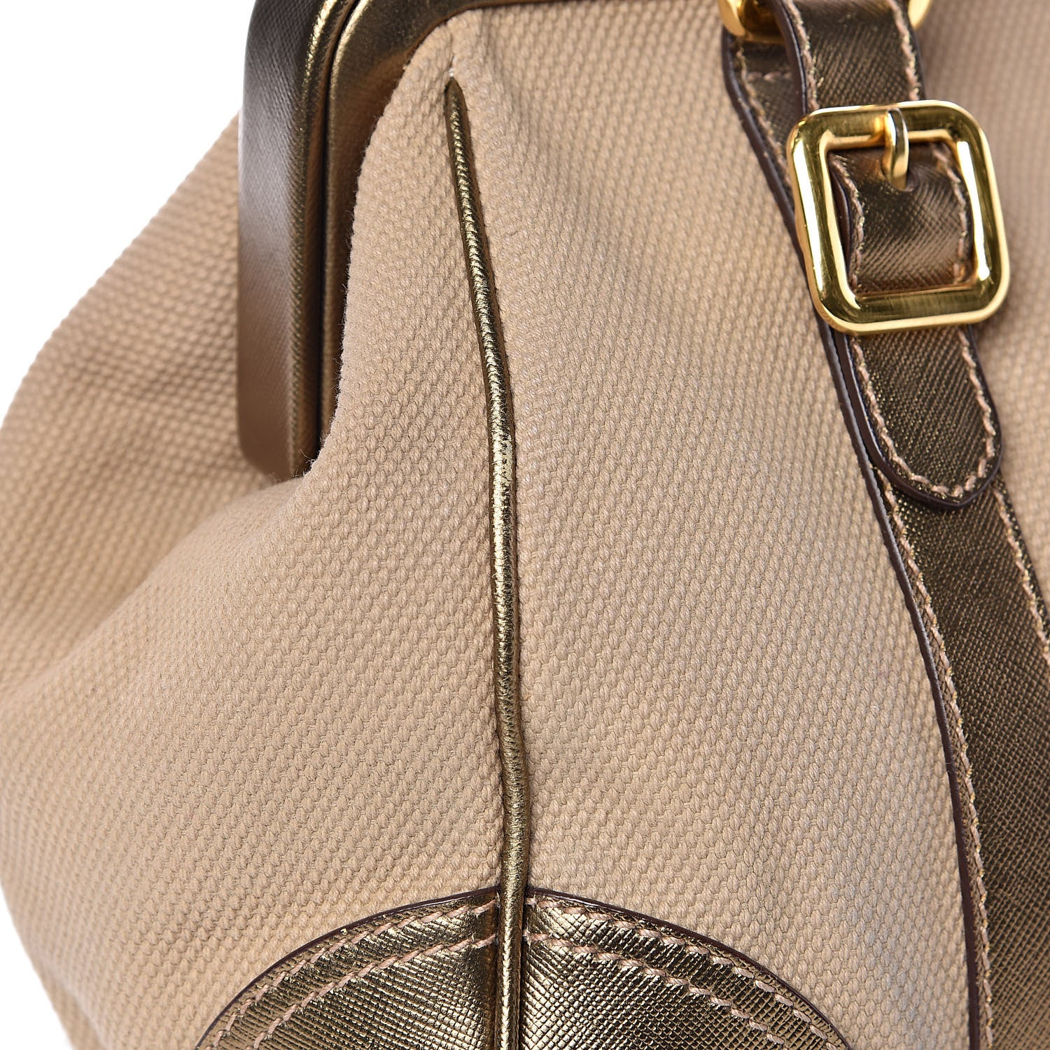 Prada Metallic Saffiano Canvas Frame Bag Bronzo 13 of 15