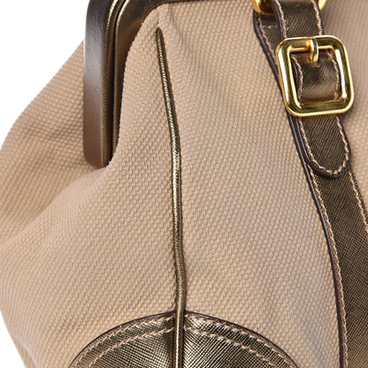 Prada Metallic Saffiano Canvas Frame Bag Bronzo 13 of 15