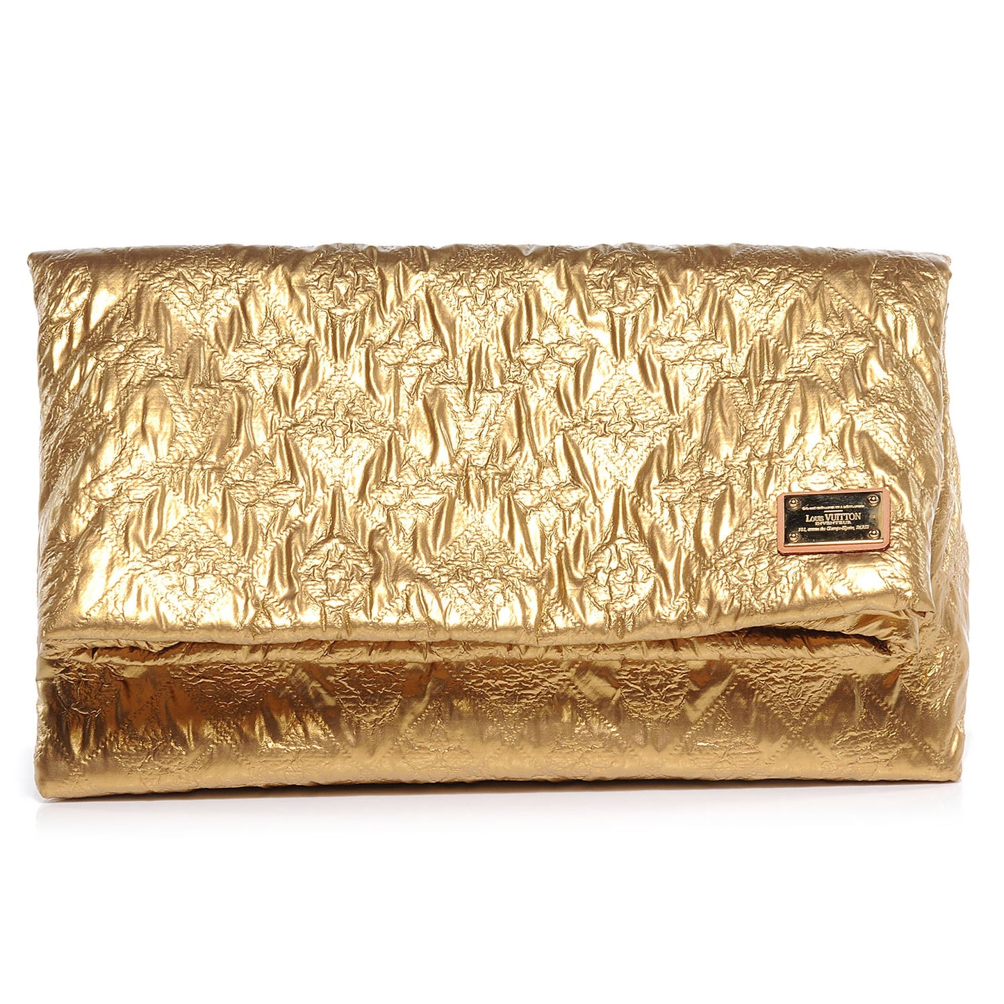Jacquard Quilted Monogram Limelight Clutch PM Gold