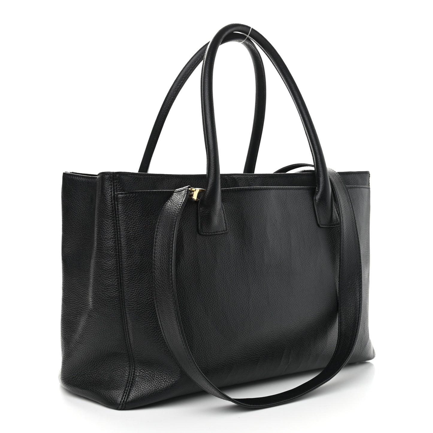 Calfskin Cerf Executive Shopper Tote Black
