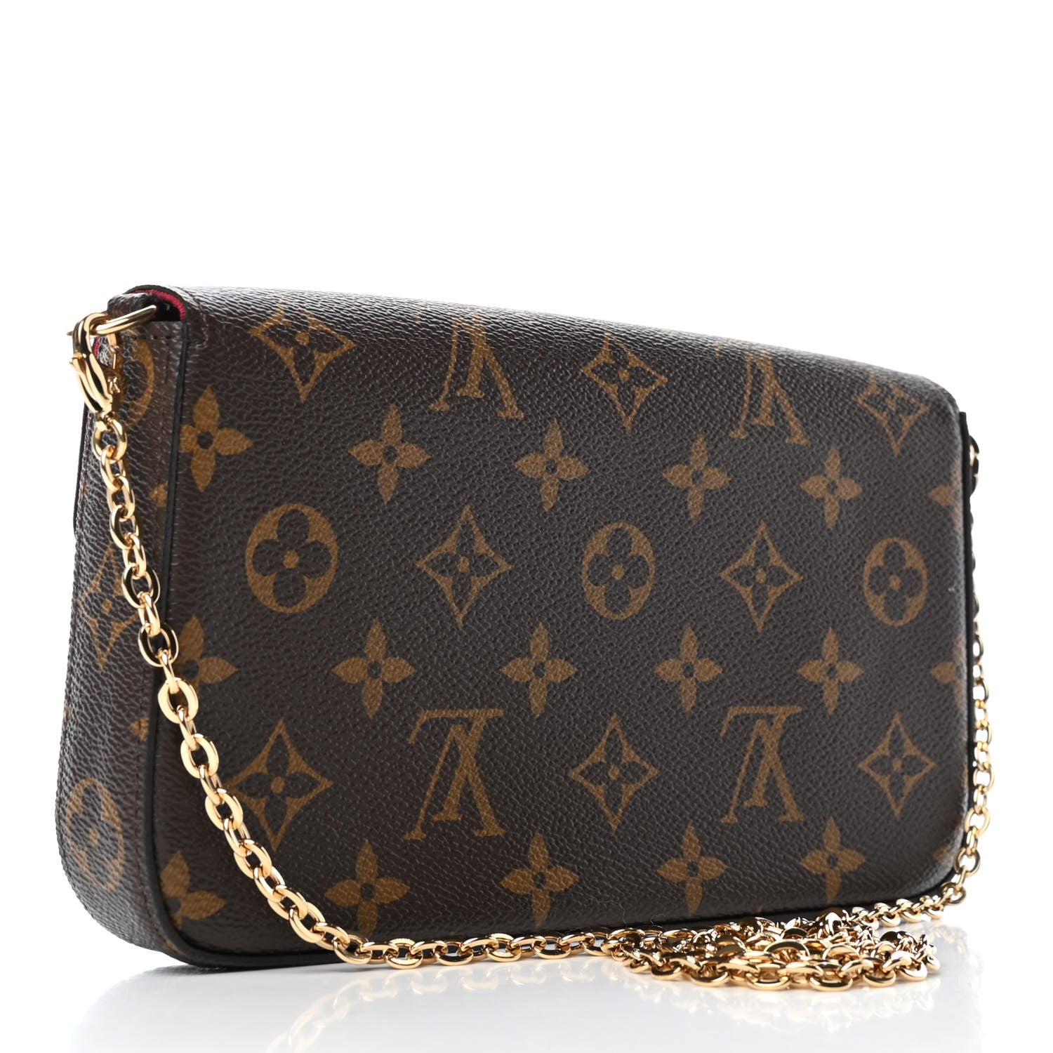 Louis Vuitton Monogram Pochette Felicie Chain Wallet Fuchsia 2 of 4