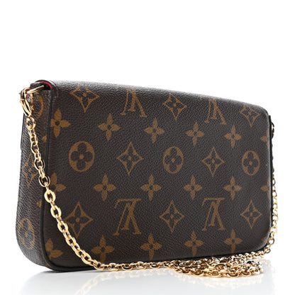 Louis Vuitton Monogram Pochette Felicie Chain Wallet Fuchsia 2 of 4