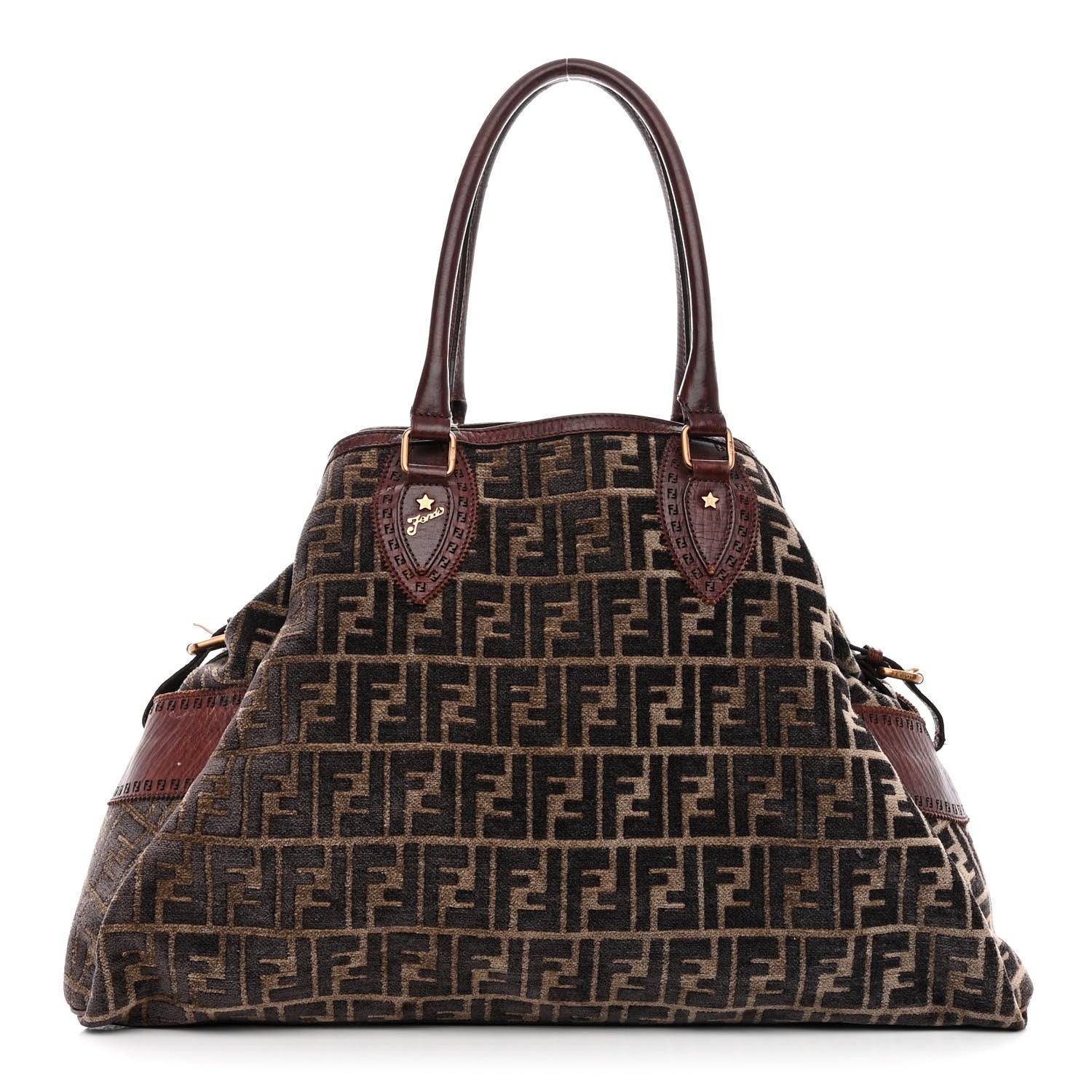 Fendi Velvet Zucca Vitello Large Bag De Jour Fango 1 of 16
