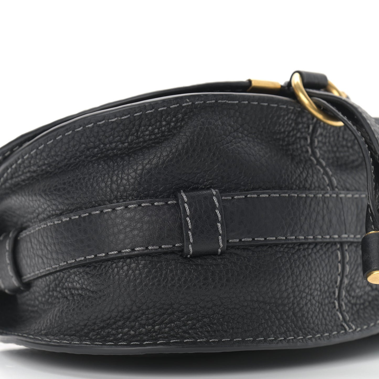 Calfskin Mini Marcie Round Crossbody Bag Black