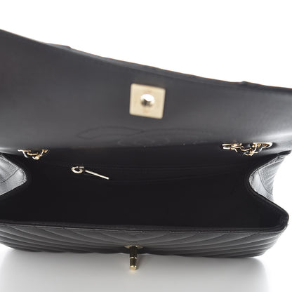 Chanel Calfskin Chevron Quilted Statement Flap Black 5 of 10