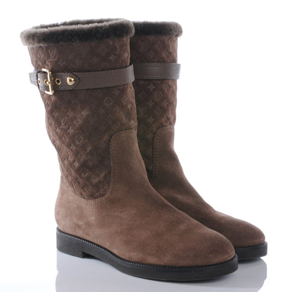 Louis Vuitton Suede Fur Wintry Boots 38 Brown 5 of 10