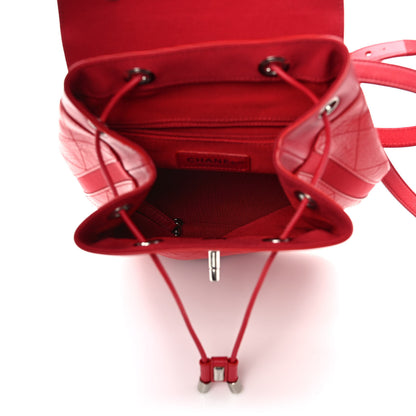 Chanel Crumpled Grained Calfskin Quilted Backpack Red 5 of 9