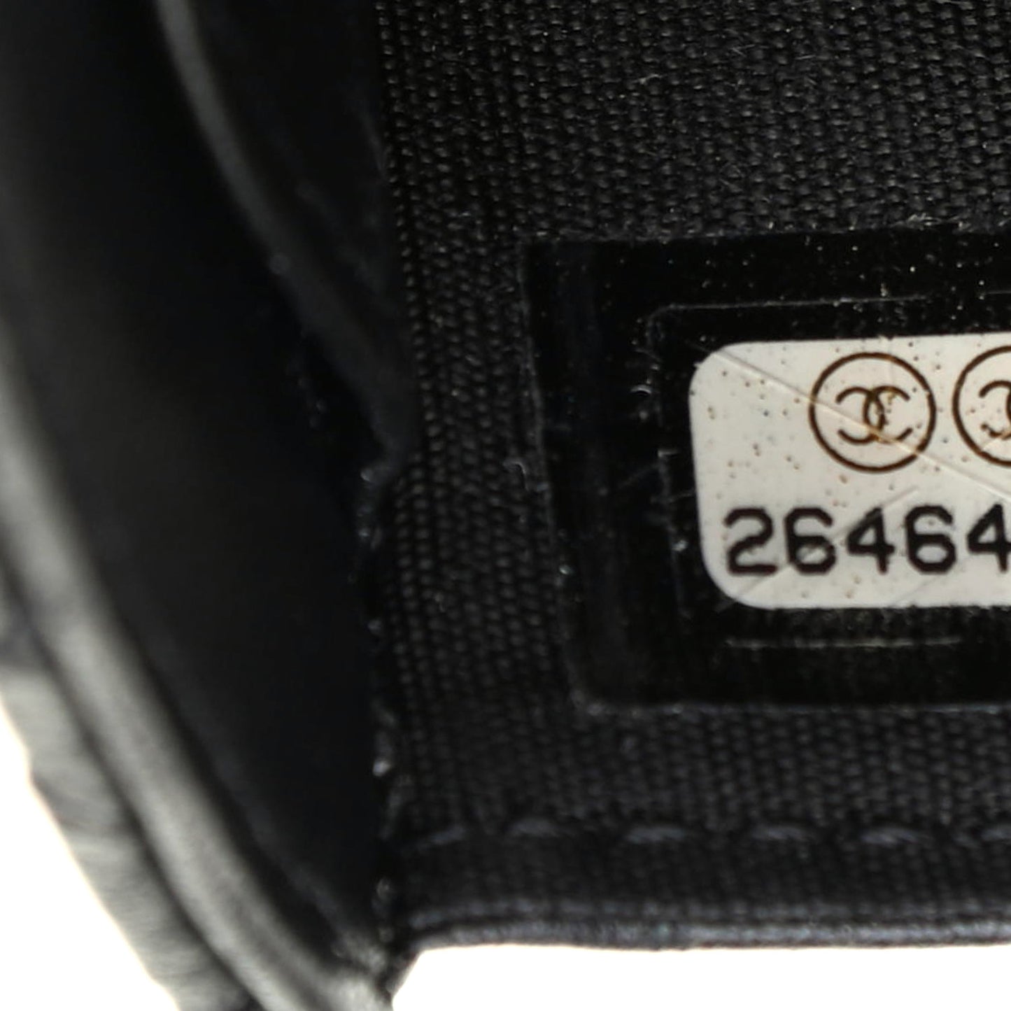 Lambskin Camellia Embossed Compact Wallet Black