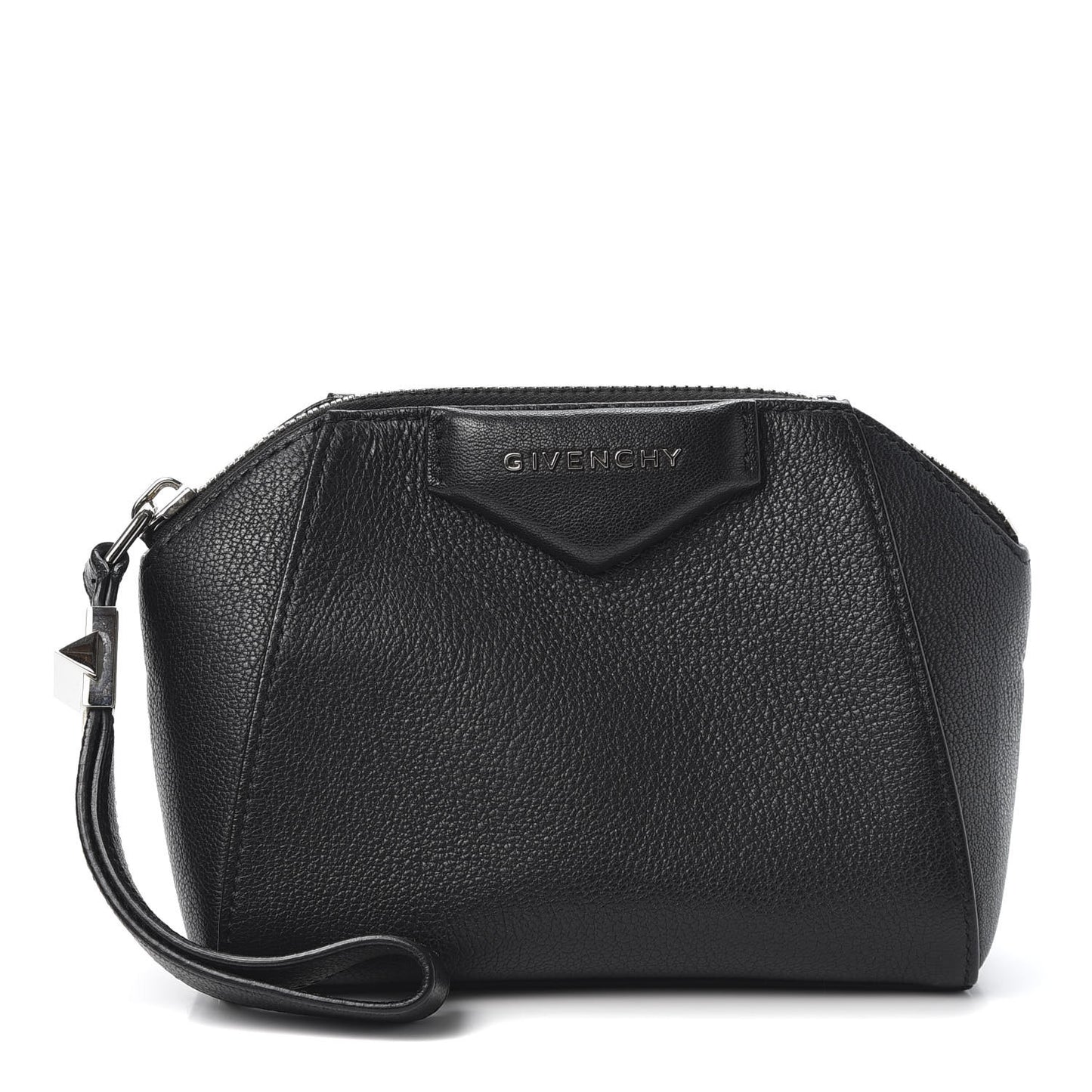 Sugar Goatskin Small Antigona Beauty Wristlet Black
