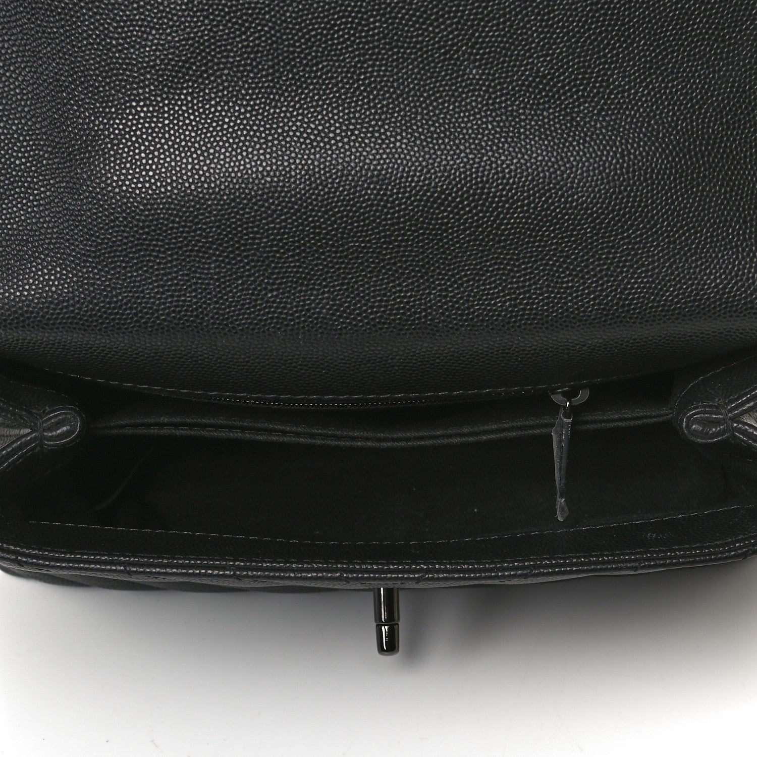 Chanel Caviar Chevron Quilted Mini Coco Handle Flap So Black 5 of 13
