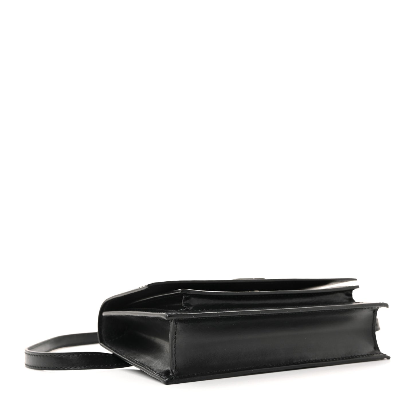 Shiny Box Calfskin Monochrome XS Sharp Belt Bag Black