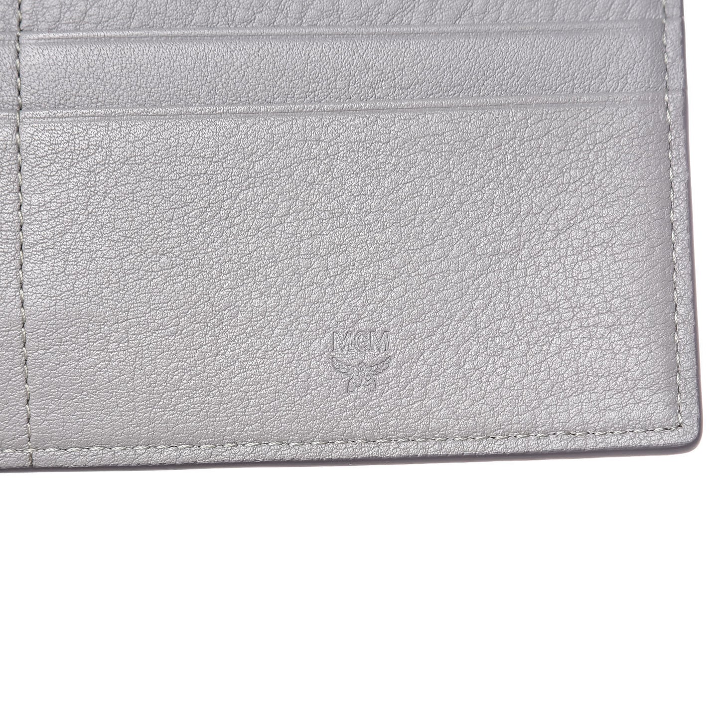 Calfskin Signature Monogram Klara Flap Wallet Grey