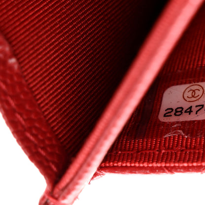 Chanel Caviar Quilted Flap Card Holder Wallet Red 8 of 8