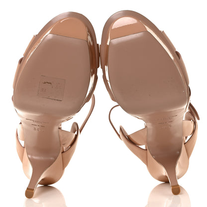 Saint Laurent Patent Tribute 75 Platform Sandals 38.5 Nude 5 of 10