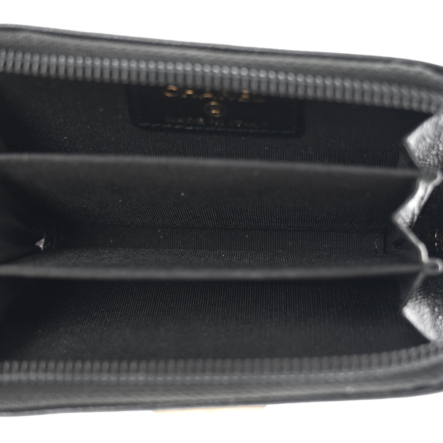Caviar Quilted Boy Zip Around Coin Purse Wallet Black
