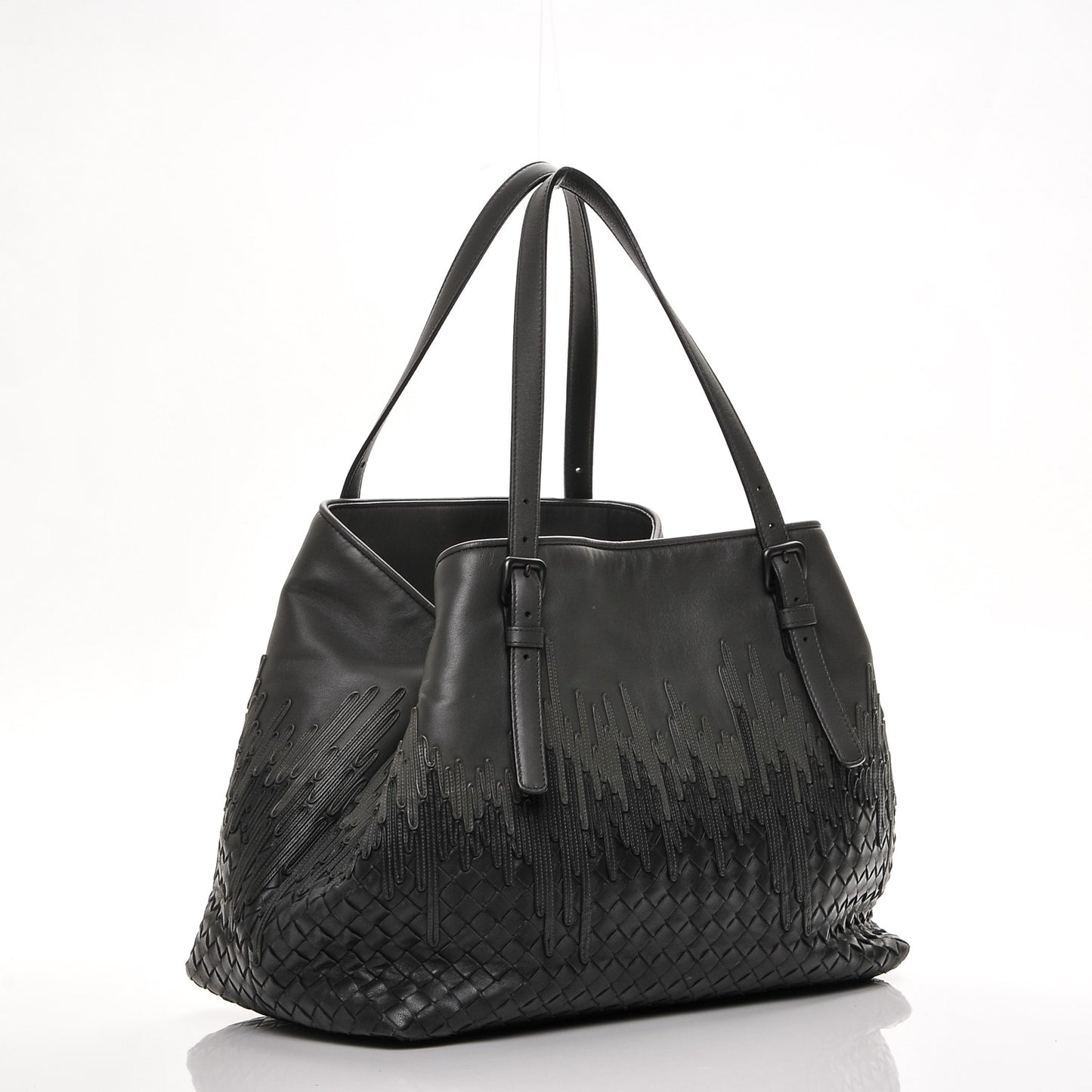 Nappa Intrecciato Medium Flow Wave Tote Ardoise