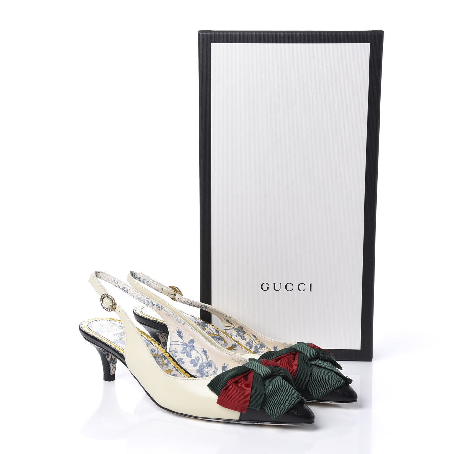 Malaga Kid Web Bow Jane Low Heel Slingback Pumps 36 Off White