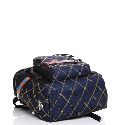 Prada Tessuto Nylon Impunturato Double Buckle Backpack Baltico Black 4 of 8