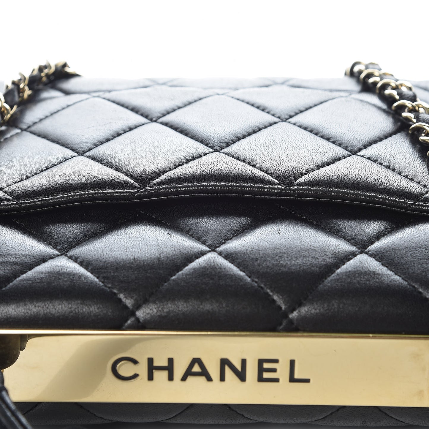 Lambskin Quilted Small Trendy CC Dual Handle Flap Bag Black