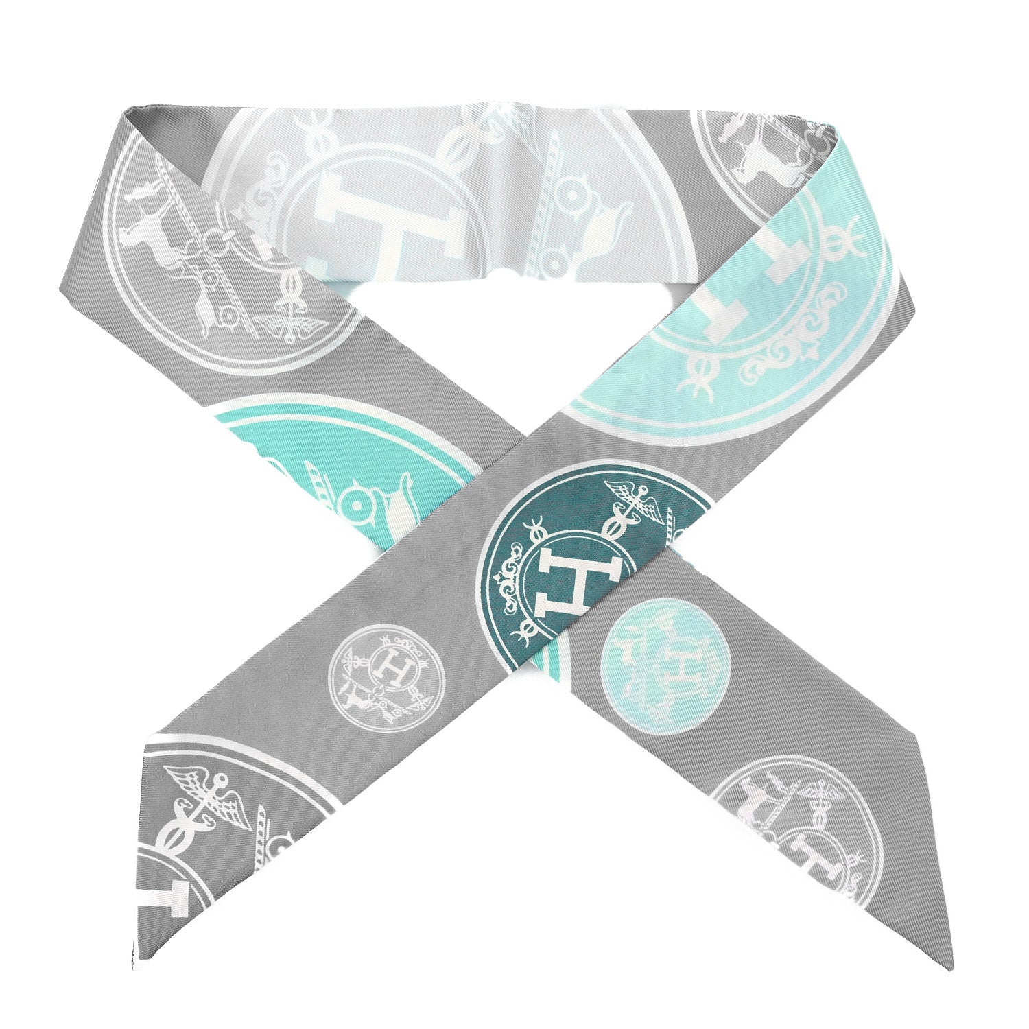 Hermes Silk Confettis D'Ex Libris Twilly Bleu 1 of 4