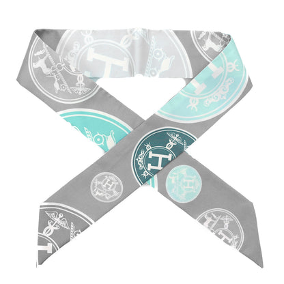 Hermes Silk Confettis D'Ex Libris Twilly Bleu 1 of 4