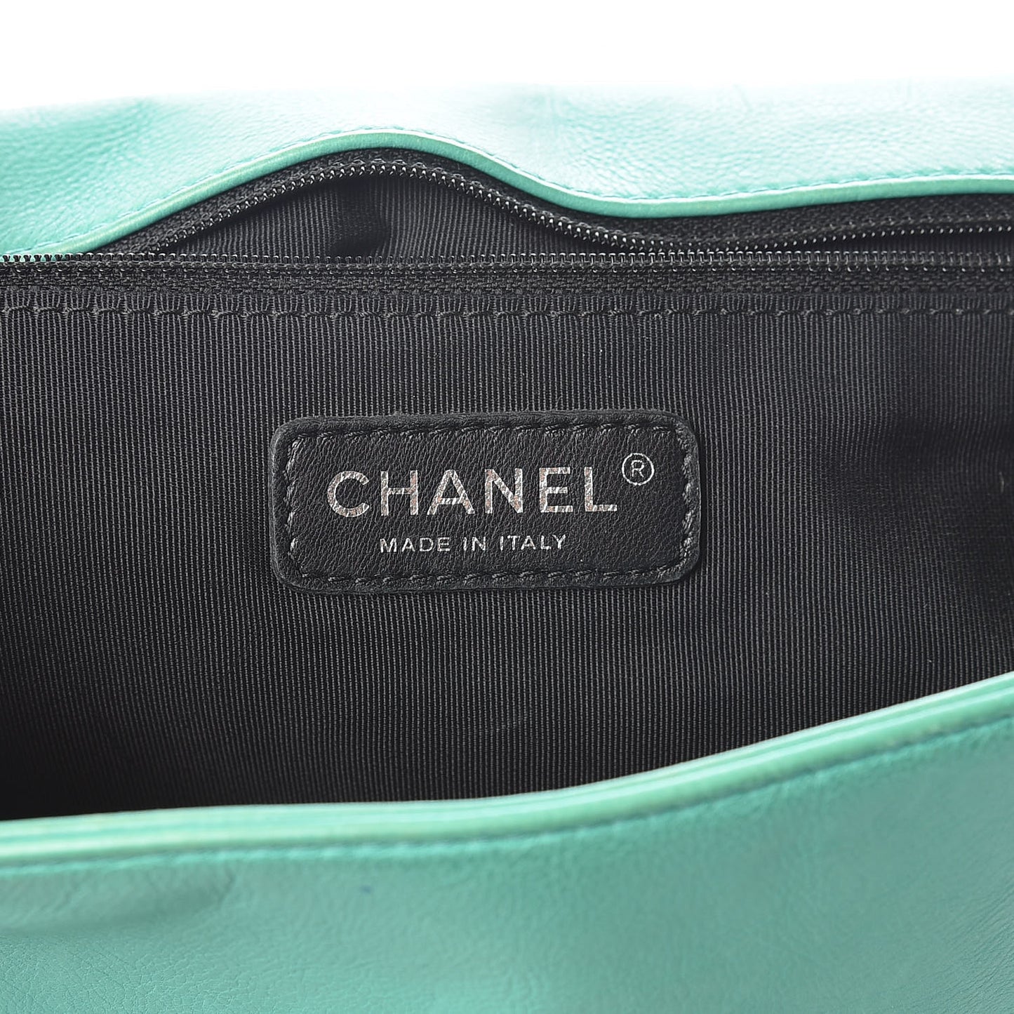 Calfskin Quilted Large Boy Flap Green