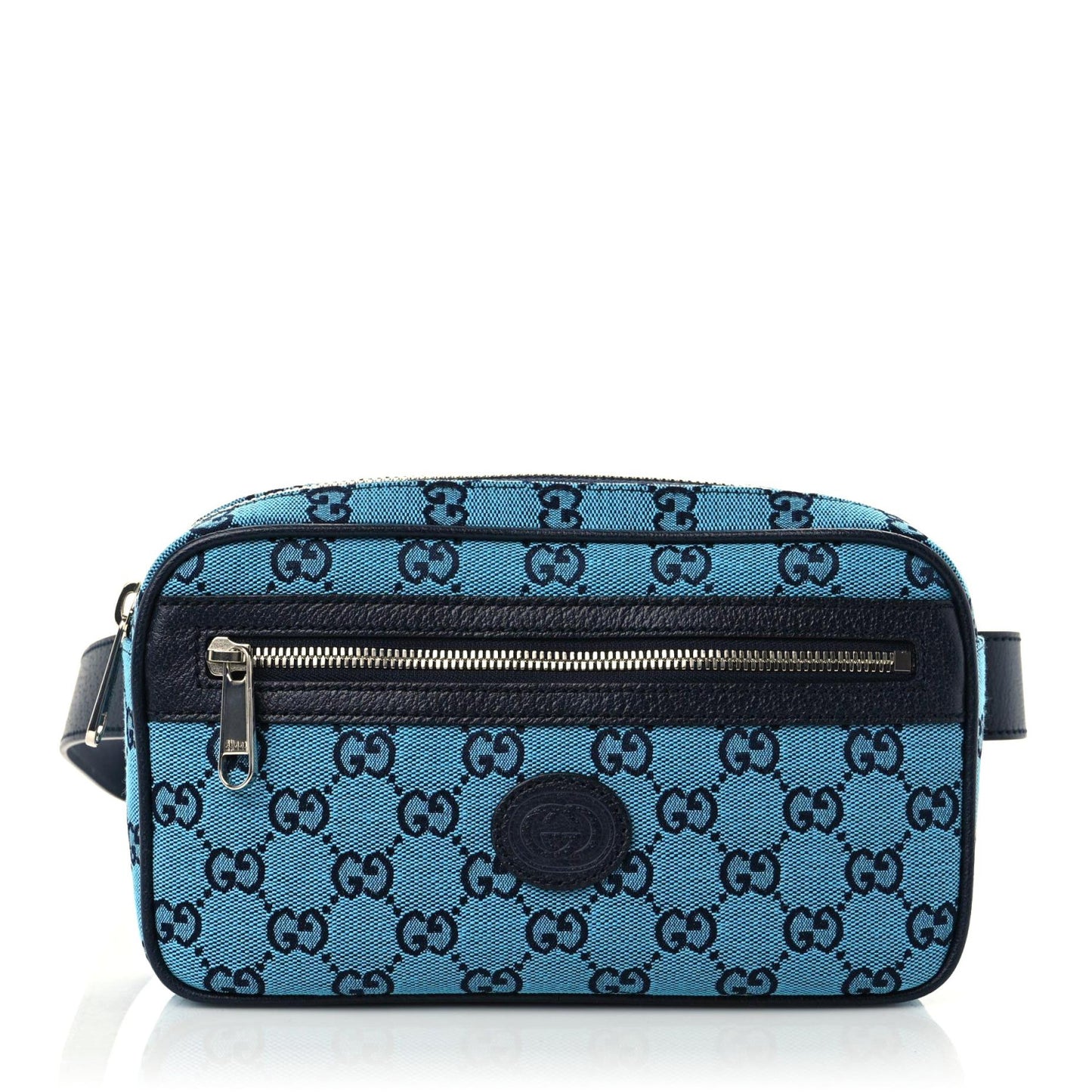 Monogram Multicolor Textured Calfskin Retro Interlocking G Belt Bag Light Blue