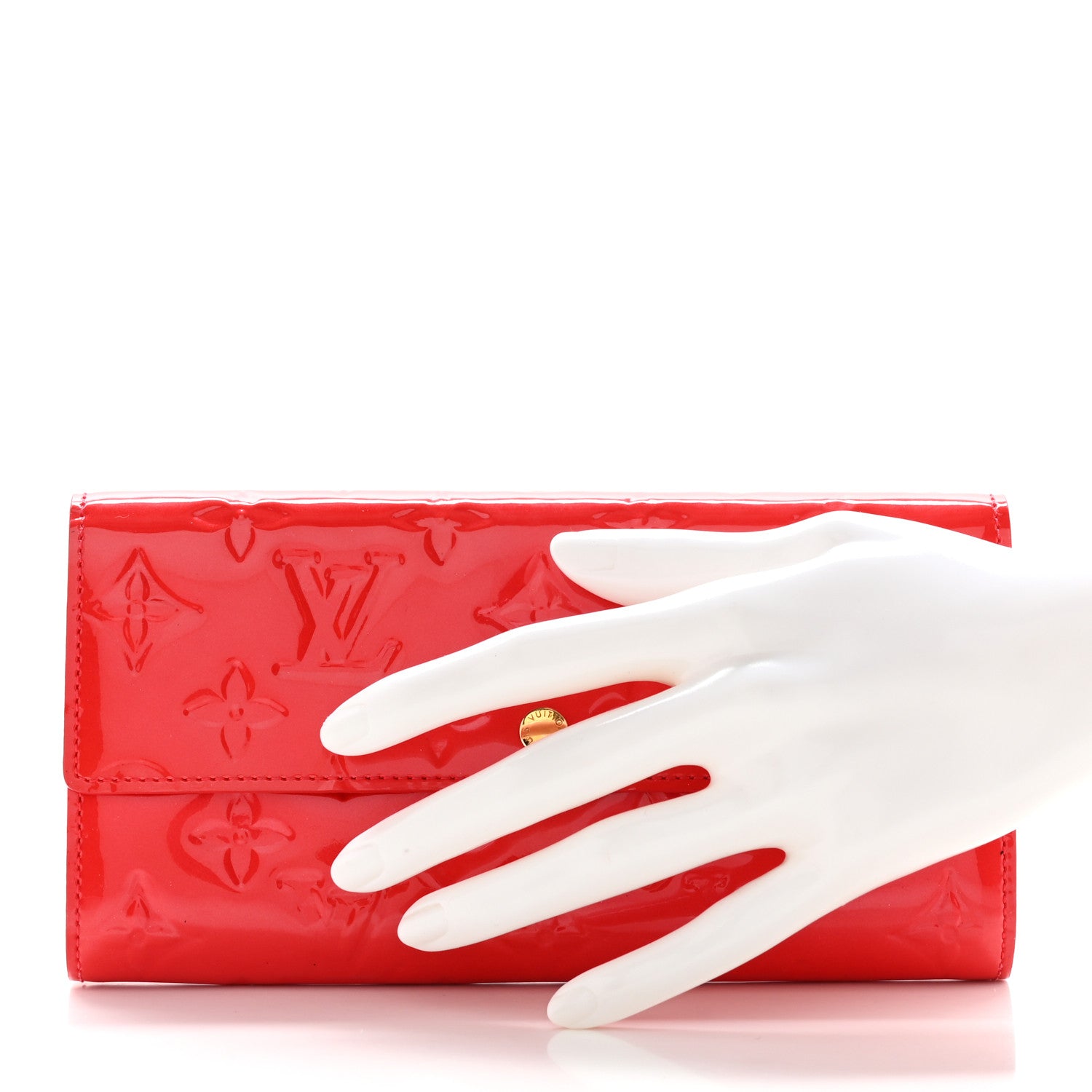 Louis Vuitton Vernis Sarah Wallet Rouge Grenadine 2 of 16
