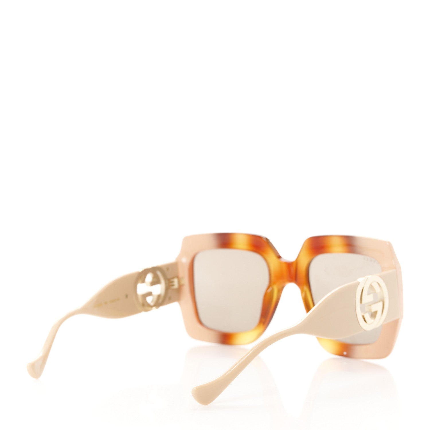 Gucci Acetate Square Frame Chain Sunglasses GG1022S Brown 4 of 7