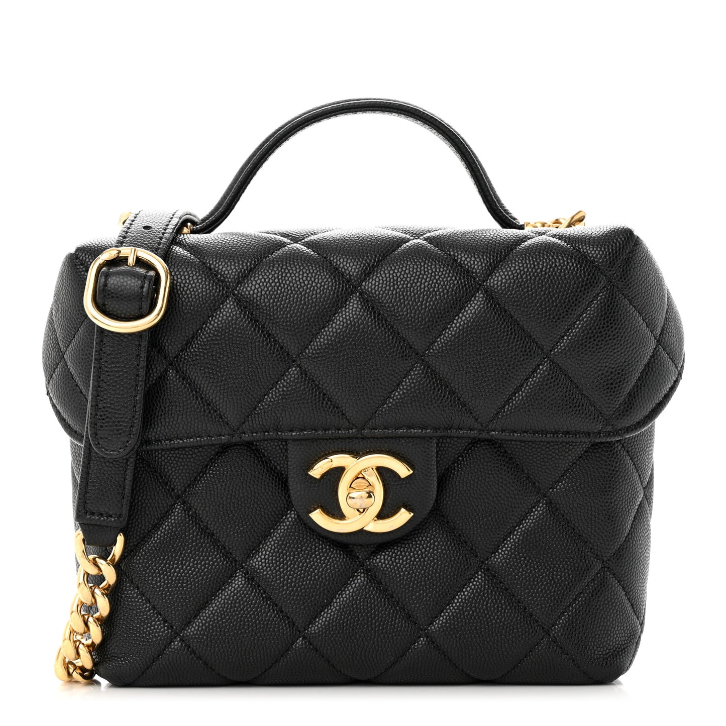 Caviar Quilted Handy Box Vanity Case Black