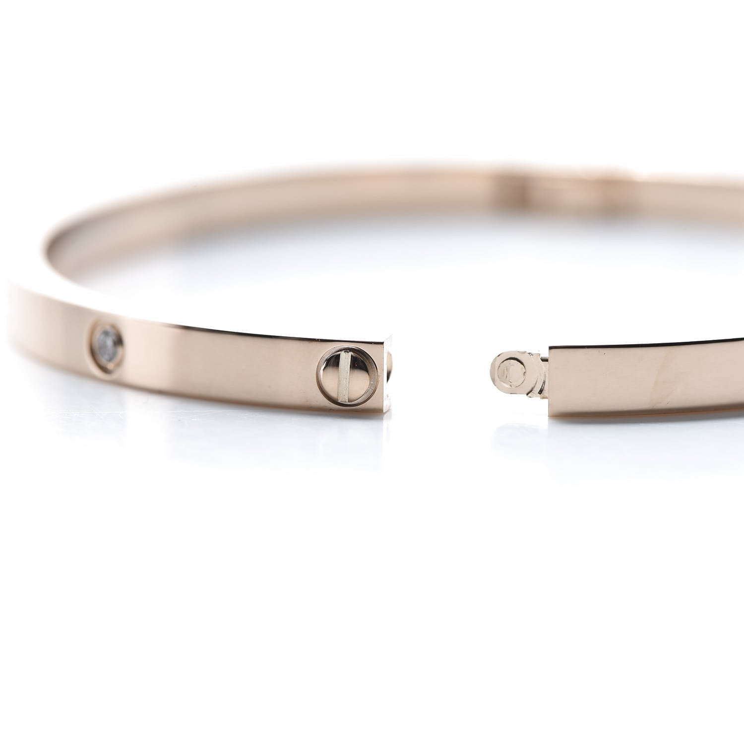 Cartier 18K Pink Gold 6 Diamond Small LOVE Bracelet 16 5 of 6