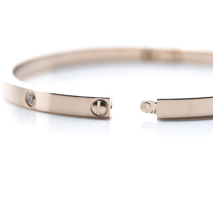Cartier 18K Pink Gold 6 Diamond Small LOVE Bracelet 16 5 of 6