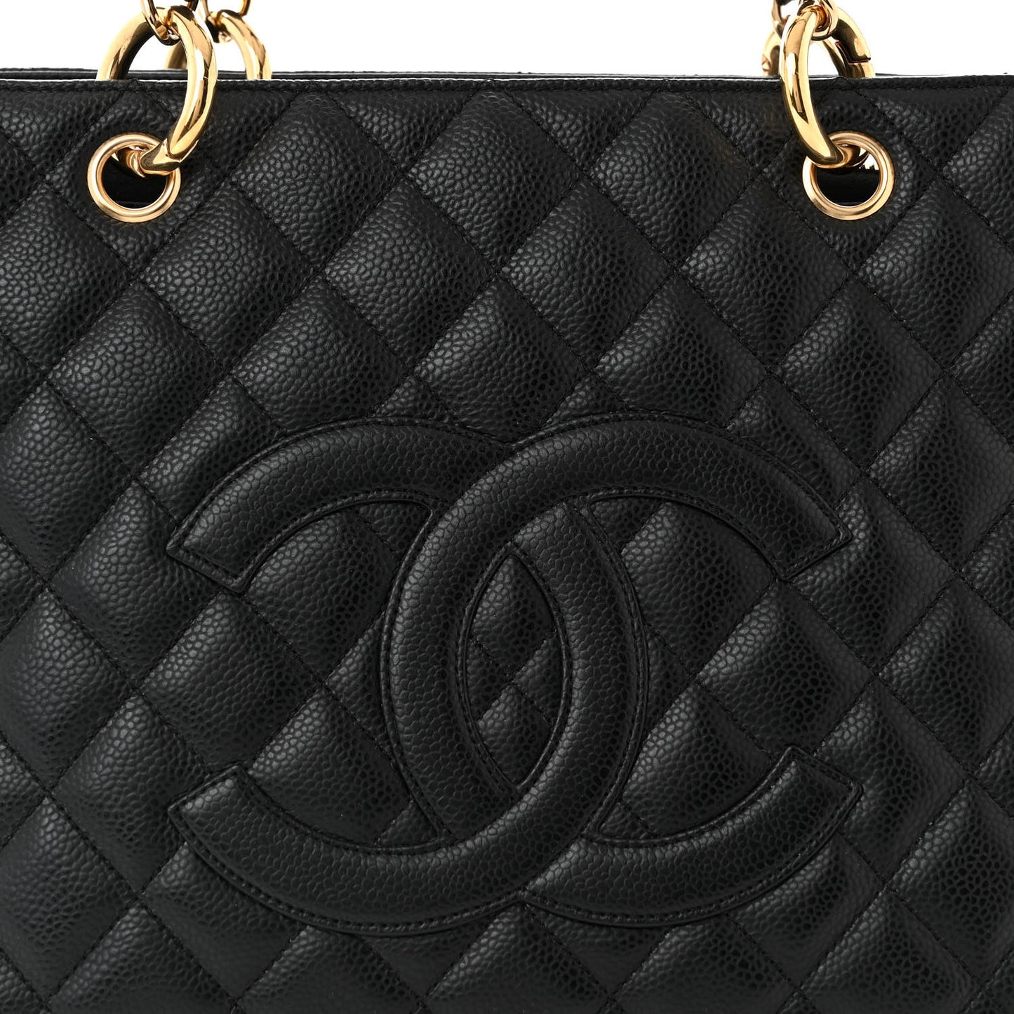 Caviar Quilted Grand Shopping Tote GST Black