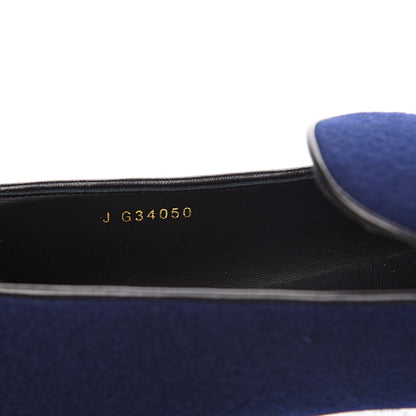 Chanel Fabric Lambskin Womens CC Mocassin Loafers 42 Navy Black 8 of 9