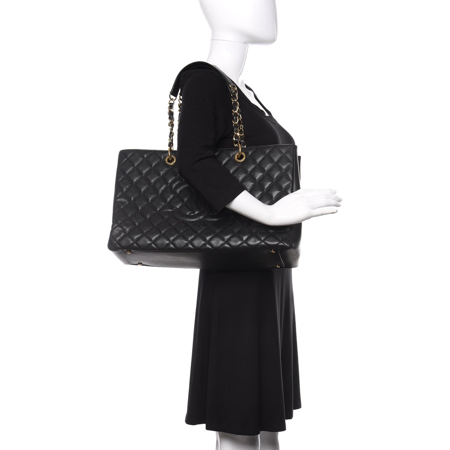 Caviar Quilted XL Grand Shopping Tote GST Black