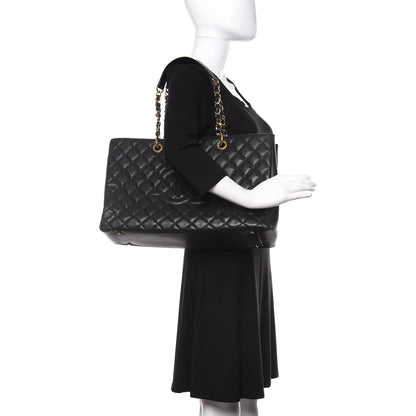 Chanel Caviar Quilted XL Grand Shopping Tote GST Black 2 of 10