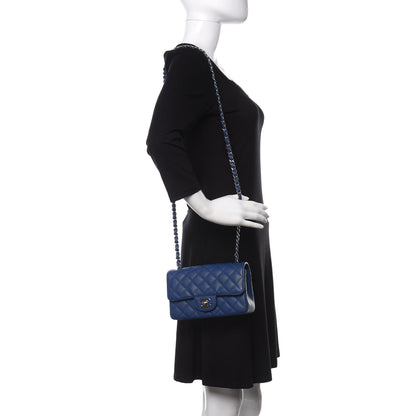 Chanel Caviar Quilted Mini Rectangular Flap Blue 2 of 11