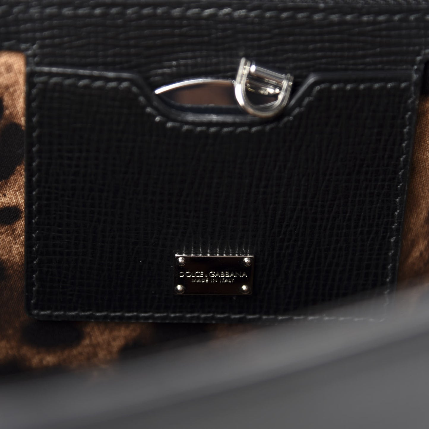 Calfskin Embossed Large Monica Top Handle Bag Black