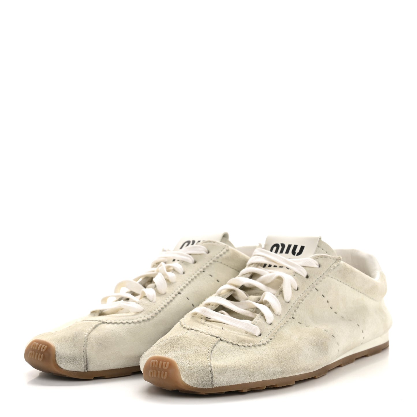Bleached Suede Womens Plume Low Top Sneakers 39 White