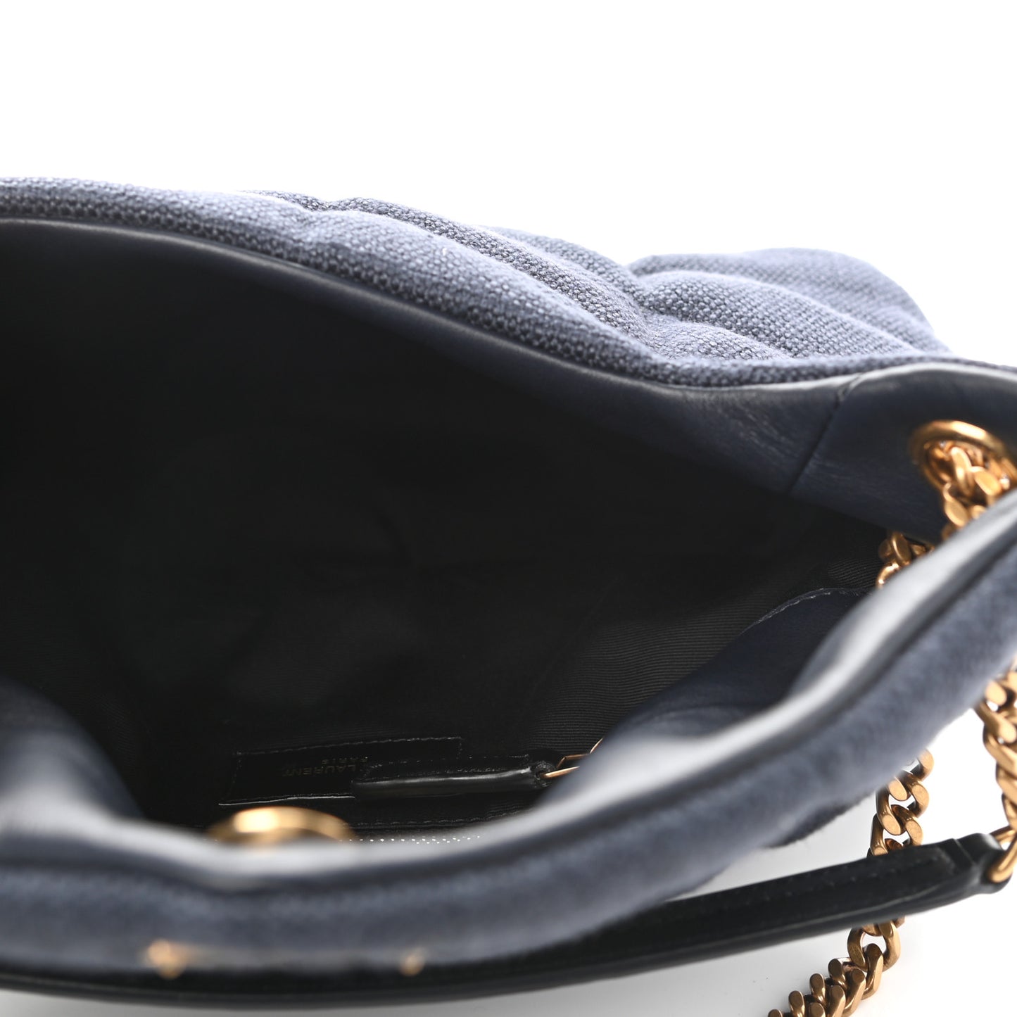 Canvas Quilted Small Loulou Puffer Monogram Chain Satchel Marine