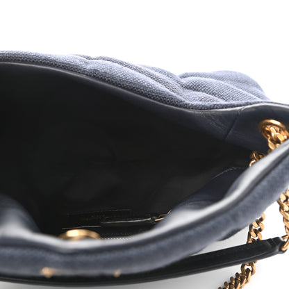 Saint Laurent Canvas Quilted Small Loulou Puffer Monogram Chain Satchel Marine 8 of 16