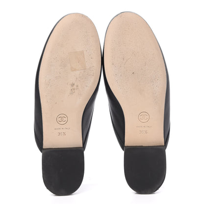 Chanel Lambskin Pearl CC Mules 36.5 Black 5 of 9