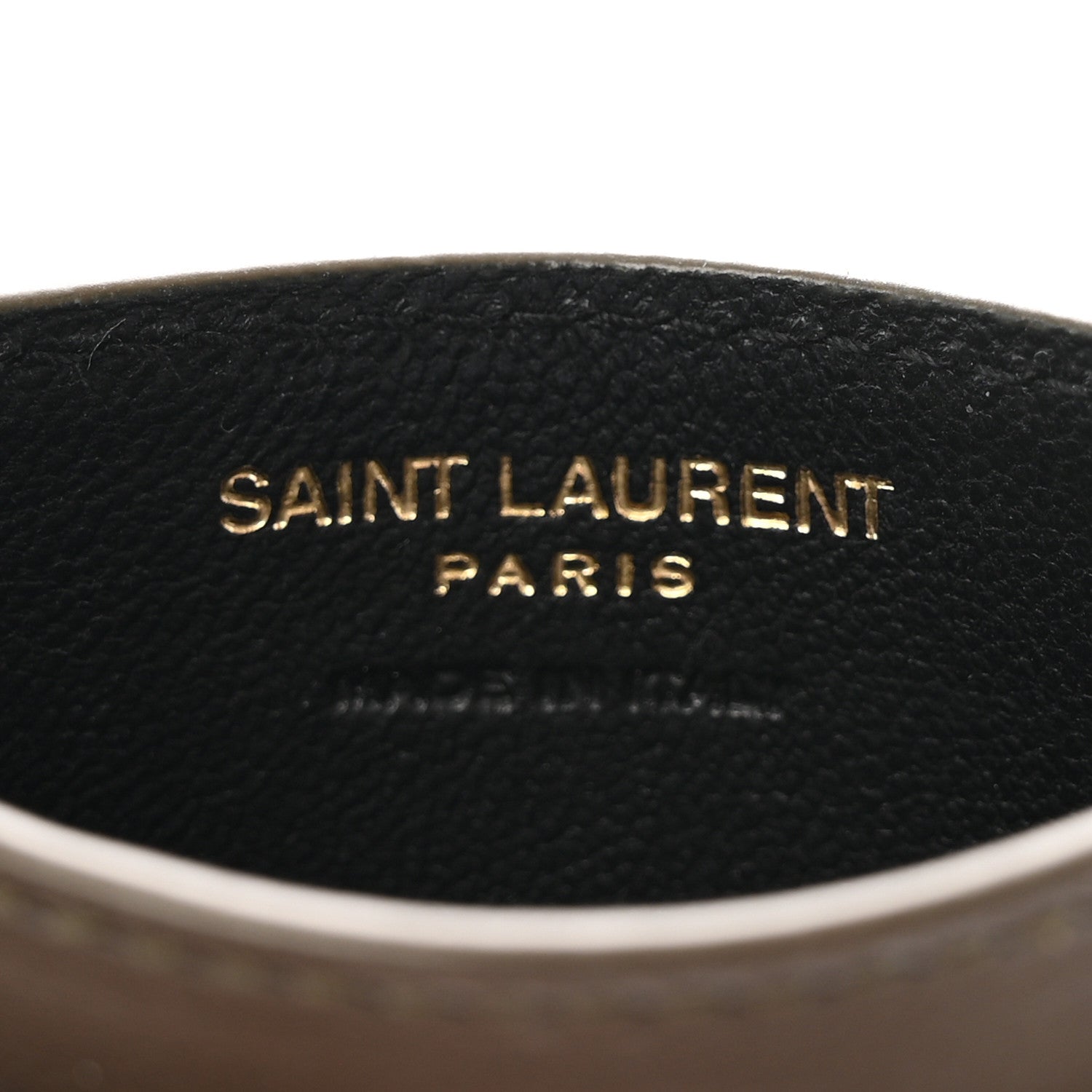Saint Laurent Lambskin Matelasse Chevron Monogram Credit Card Case Light Musk 6 of 7