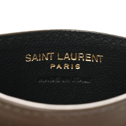 Saint Laurent Lambskin Matelasse Chevron Monogram Credit Card Case Light Musk 6 of 7